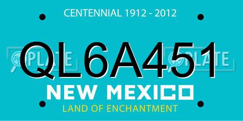 QL6A451 New Mexico License Plate