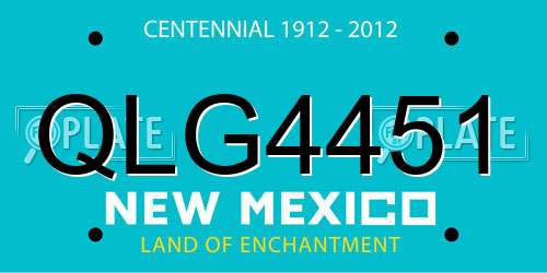 QLG4451 New Mexico License Plate