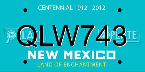 QLW743 New Mexico License Plate