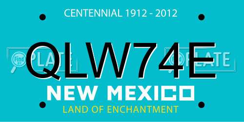 QLW74E New Mexico License Plate