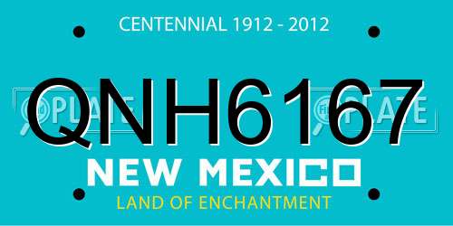 QNH6167 New Mexico License Plate