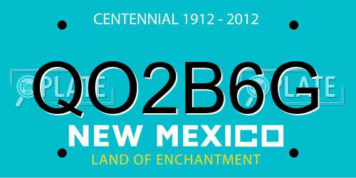 QO2B6G New Mexico License Plate
