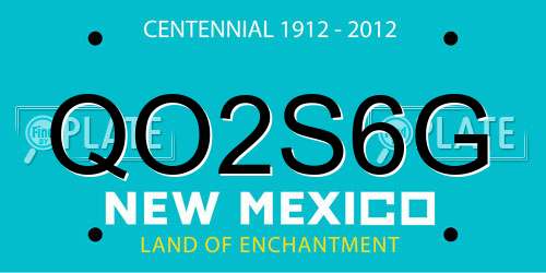 QO2S6G New Mexico License Plate