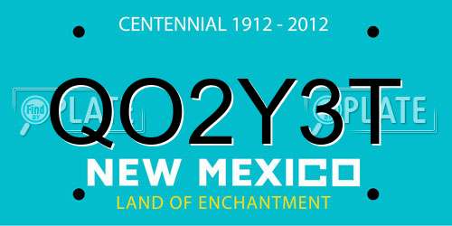 QO2Y3T New Mexico License Plate