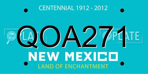 QOA271 New Mexico License Plate