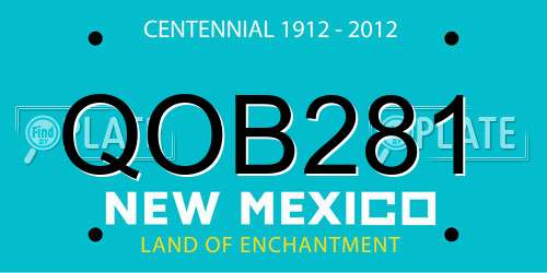 QOB281 New Mexico License Plate