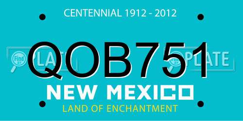 QOB751 New Mexico License Plate