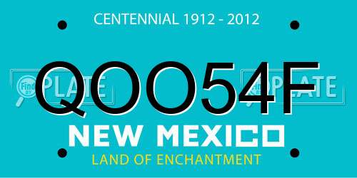 QOO54F New Mexico License Plate