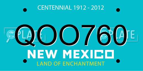 QOO760 New Mexico License Plate