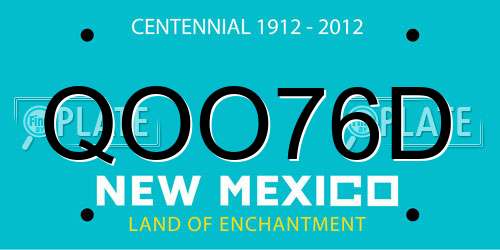 QOO76D New Mexico License Plate