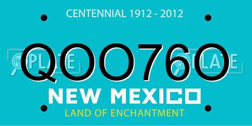 QOO76O New Mexico License Plate