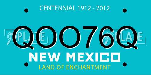 QOO76Q New Mexico License Plate