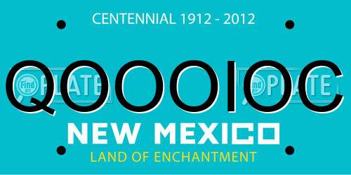 QOOOIOC New Mexico License Plate