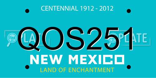 QOS251 New Mexico License Plate