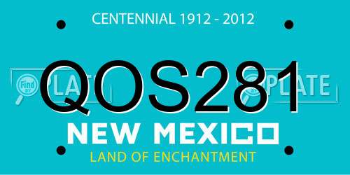 QOS281 New Mexico License Plate