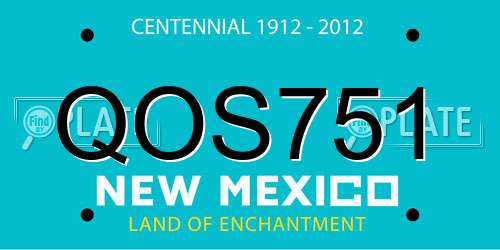 QOS751 New Mexico License Plate