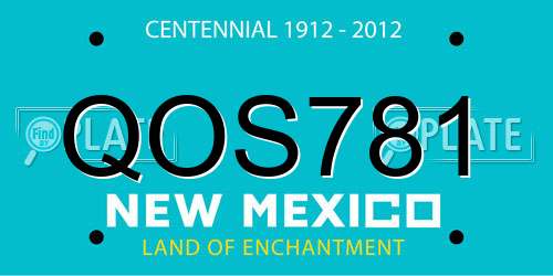 QOS781 New Mexico License Plate