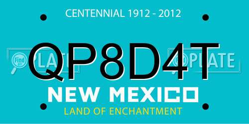 QP8D4T New Mexico License Plate