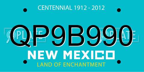 QP9B990 New Mexico License Plate