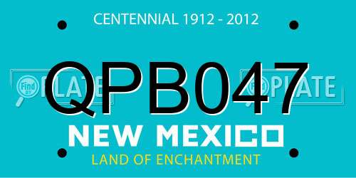 QPB047 New Mexico License Plate