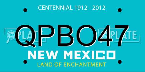 QPBO47 New Mexico License Plate