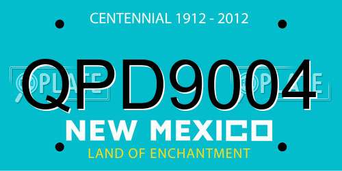 QPD9004 New Mexico License Plate