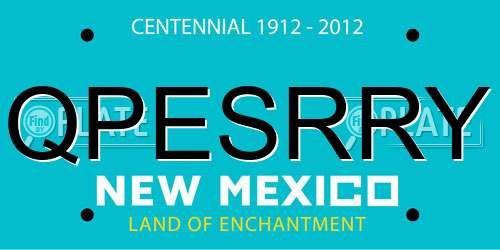 QPESRRY New Mexico License Plate