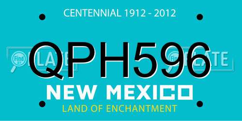 QPH596 New Mexico License Plate
