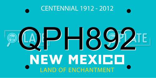 QPH892 New Mexico License Plate