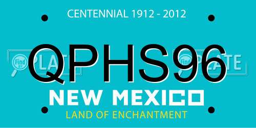 QPHS96 New Mexico License Plate