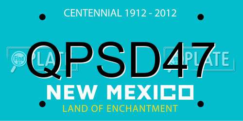 QPSD47 New Mexico License Plate