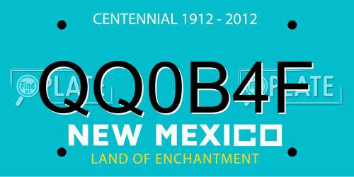 QQ0B4F New Mexico License Plate