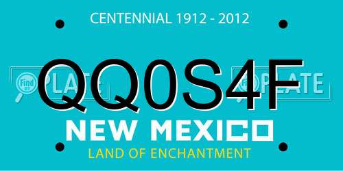 QQ0S4F New Mexico License Plate