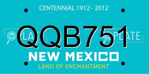 QQB751 New Mexico License Plate