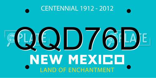 QQD76D New Mexico License Plate
