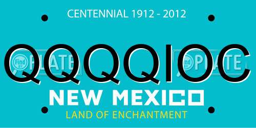 QQQQIOC New Mexico License Plate