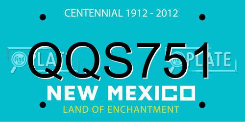QQS751 New Mexico License Plate