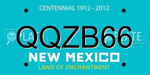 QQZB66 New Mexico License Plate