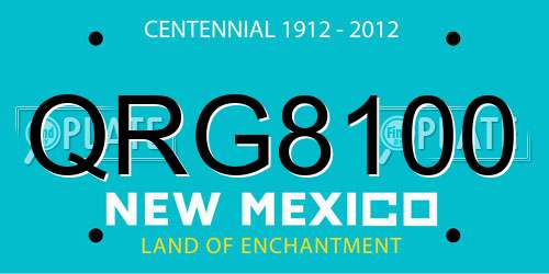 QRG8100 New Mexico License Plate