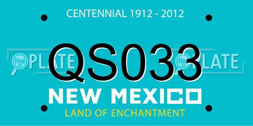 QS033 New Mexico License Plate