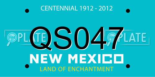 QS047 New Mexico License Plate