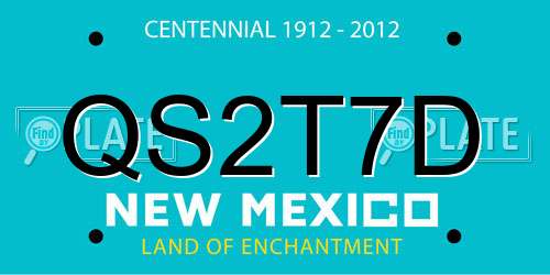 QS2T7D New Mexico License Plate