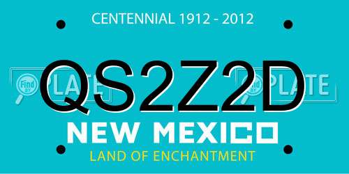 QS2Z2D New Mexico License Plate