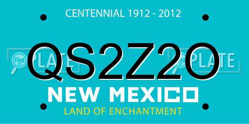 QS2Z2O New Mexico License Plate