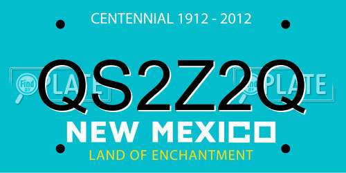 QS2Z2Q New Mexico License Plate