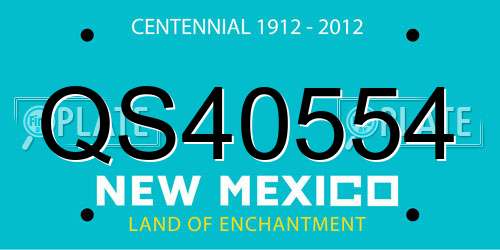 QS40554 New Mexico License Plate