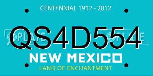 QS4D554 New Mexico License Plate