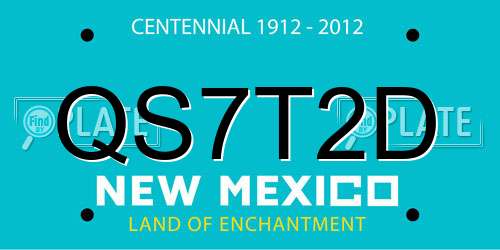 QS7T2D New Mexico License Plate
