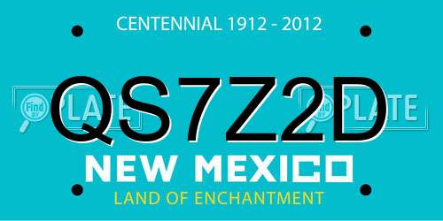 QS7Z2D New Mexico License Plate