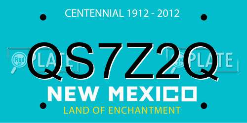 QS7Z2Q New Mexico License Plate